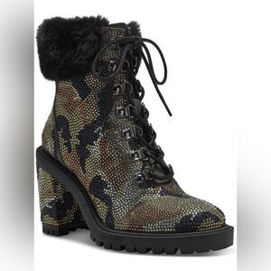 Jessica Simpson Deliah Womens Rhinestone Round Toe Ankle Boots